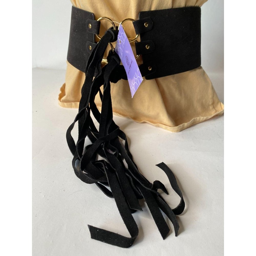 Hot in Hollywood Black Tie Belt Lg